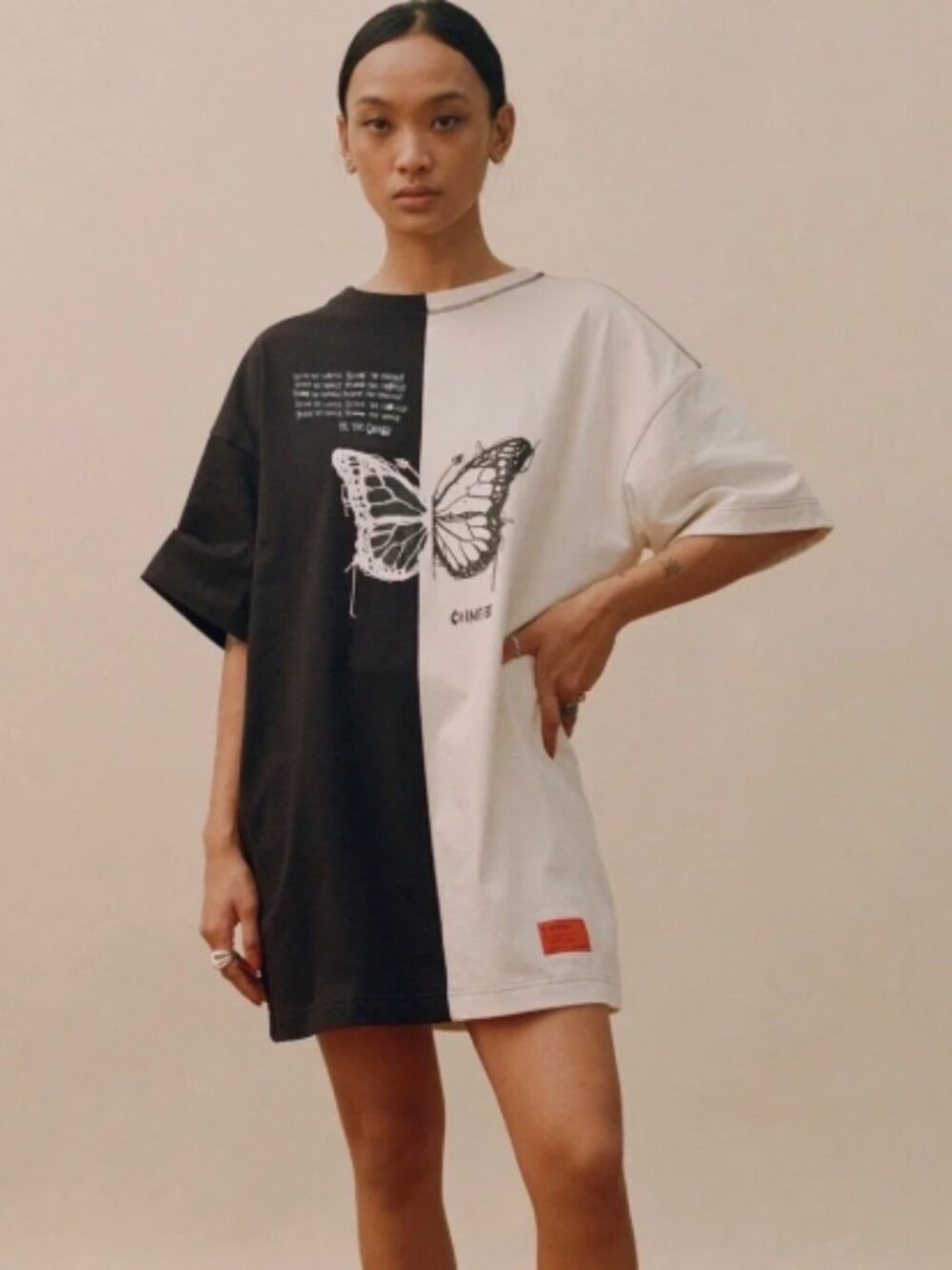 CHNGE Butterfly Unisex Oversized 100% Organic Cotton Tee Size XS